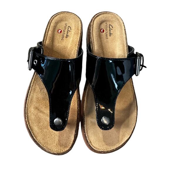 Clarks Womens Elayne Step Patent leather slip on sandal NEW Size 6 - Picture 6 of 10